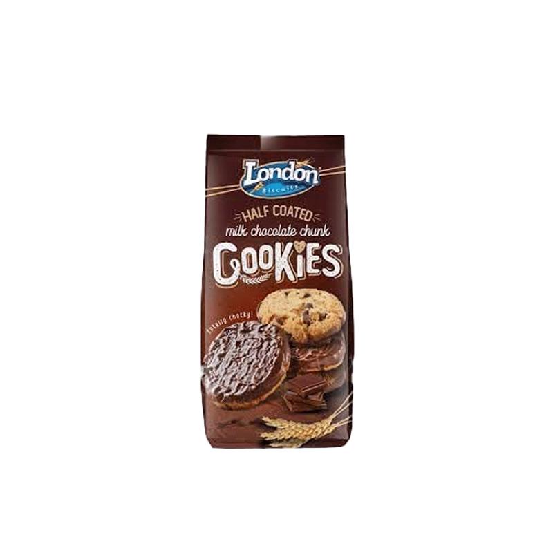 London Half Coated Milk Chocolate Chunk Cookies 160g
