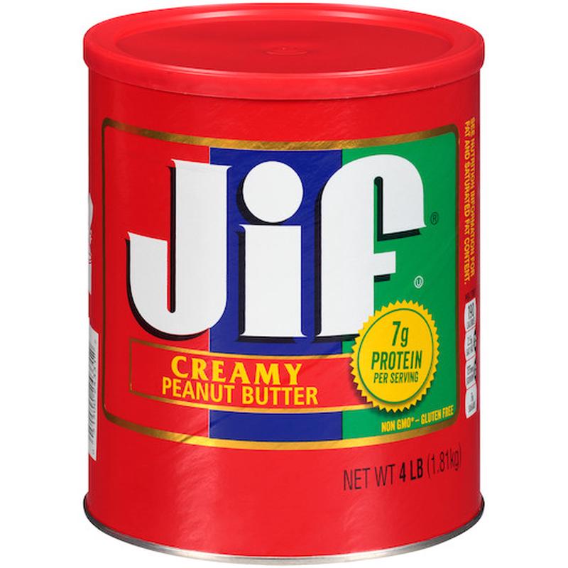 Jif Creamy Peanut Butter Can, 4 Pounds, 6 Per Case