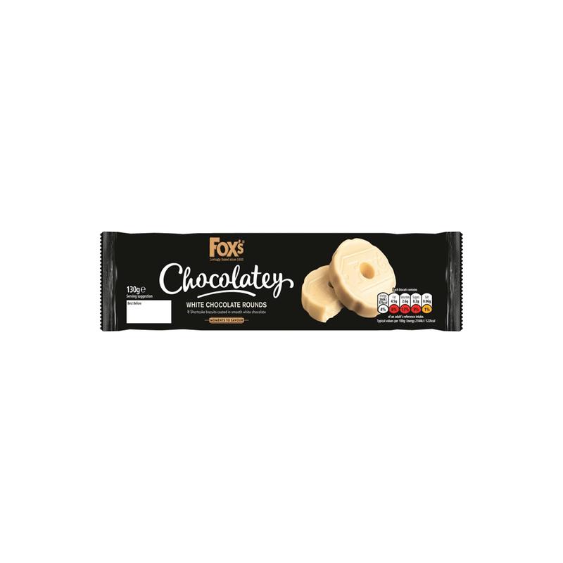 Fox\'s Chocolatey White Chocolate Rounds Biscuits 130g