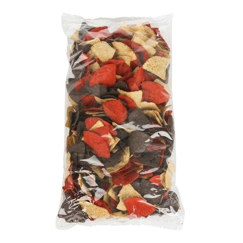 Mission Foods Tri-Color Triangle Tortilla Chips, 2 Pound, 6 Per Case